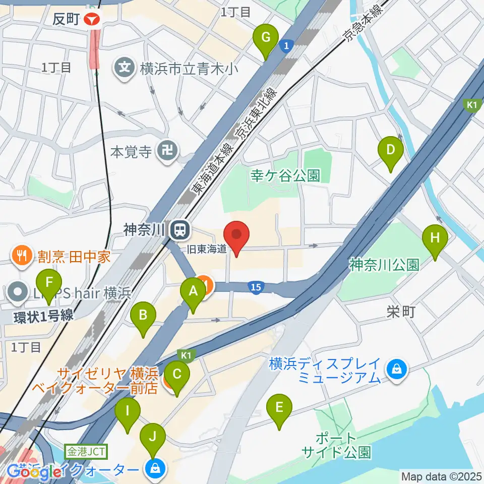 ラフィネ横浜ピアノスタジオ周辺のコンビニエンスストア一覧地図