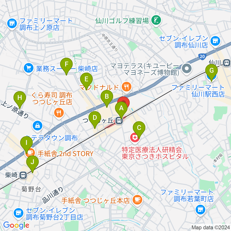 プリーマ・トーン音楽教室周辺のコンビニエンスストア一覧地図