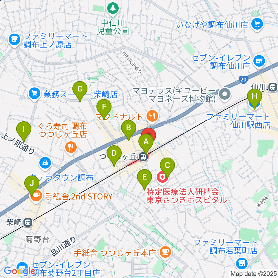 プリーマ・トーン音楽教室周辺のコンビニエンスストア一覧地図