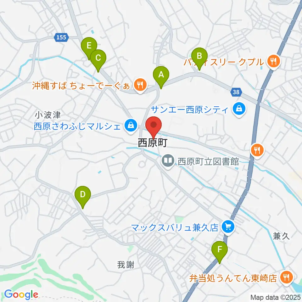 西原町町民交流センターさわふじ未来ホール周辺のコンビニエンスストア一覧地図