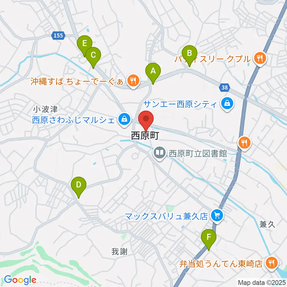 西原町町民交流センターさわふじ未来ホール周辺のコンビニエンスストア一覧地図
