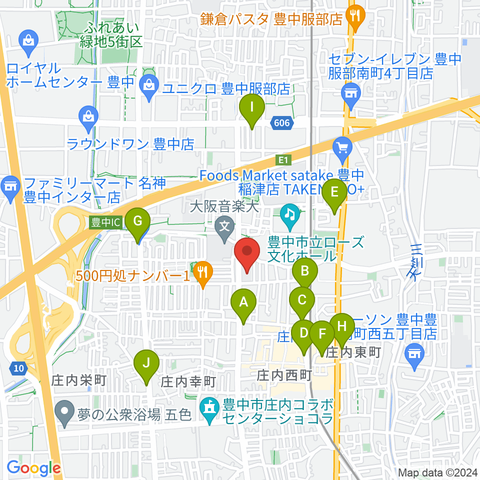 大阪音楽大学 ザ・カレッジ・オペラハウス周辺のコンビニエンスストア一覧地図