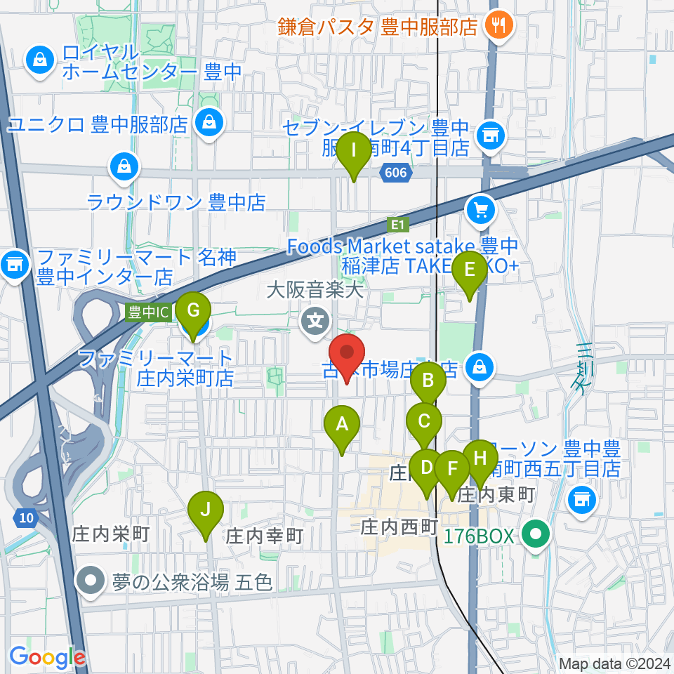 大阪音楽大学 ザ・カレッジ・オペラハウス周辺のコンビニエンスストア一覧地図