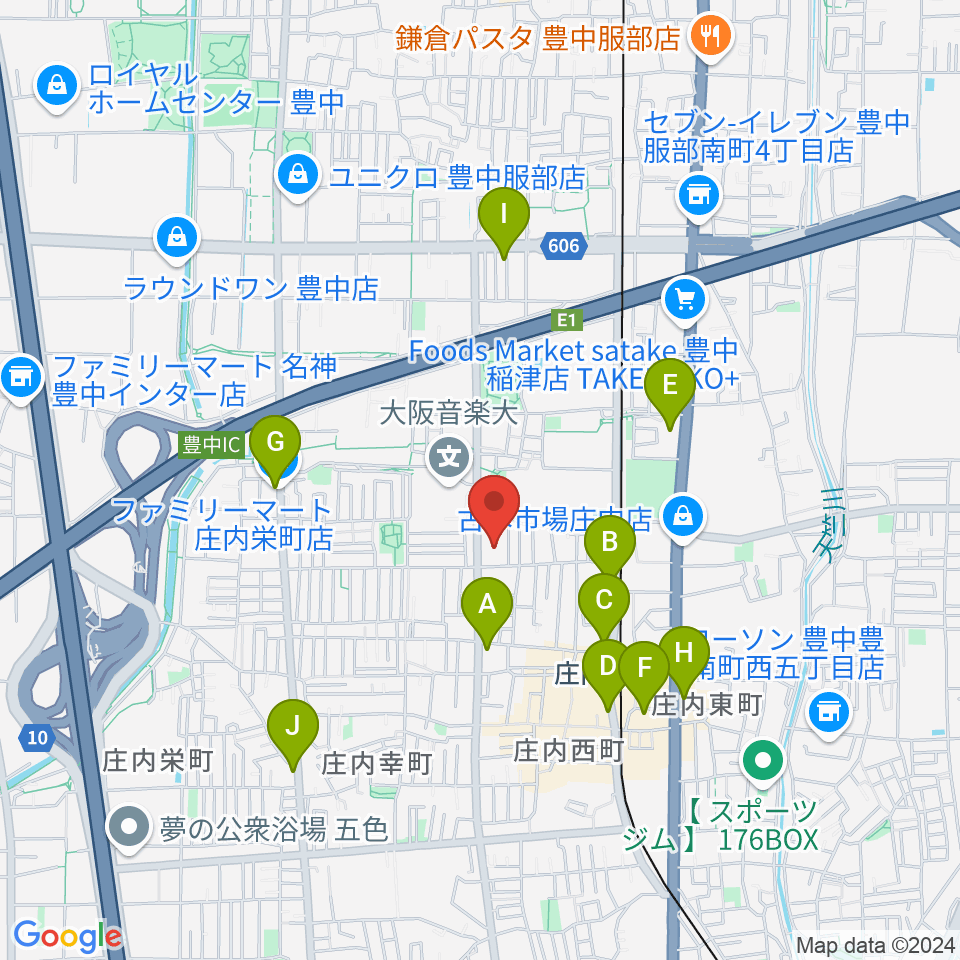 大阪音楽大学 ザ・カレッジ・オペラハウス周辺のコンビニエンスストア一覧地図