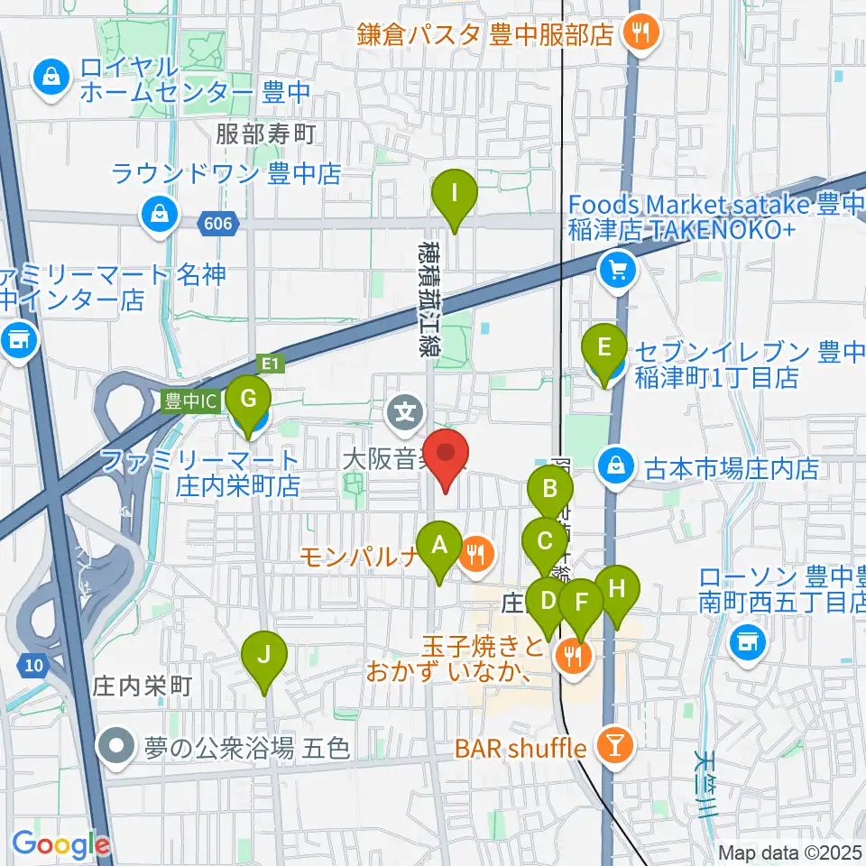 大阪音楽大学 ザ・カレッジ・オペラハウス周辺のコンビニエンスストア一覧地図
