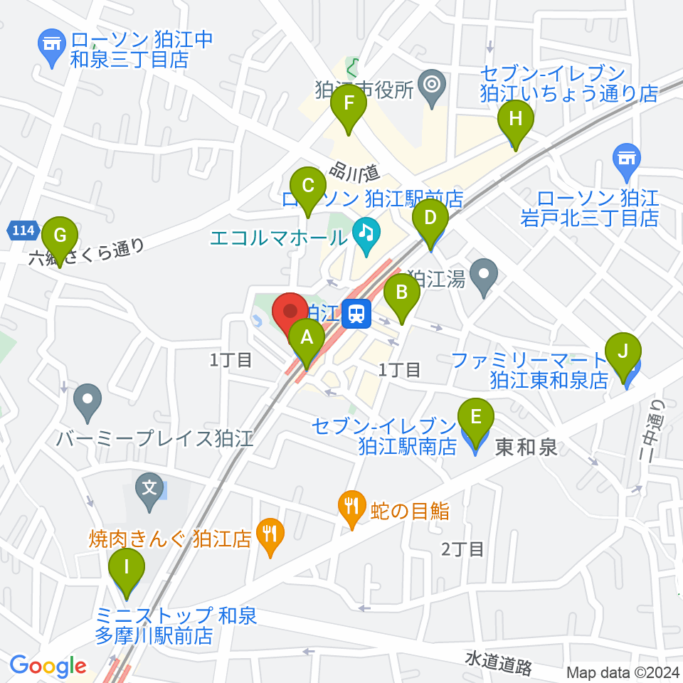 泉の森会館周辺のコンビニエンスストア一覧地図