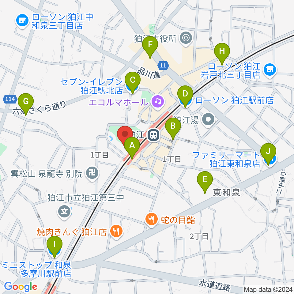 泉の森会館周辺のコンビニエンスストア一覧地図