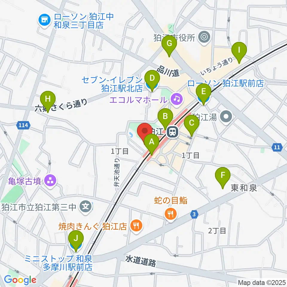 泉の森会館周辺のコンビニエンスストア一覧地図