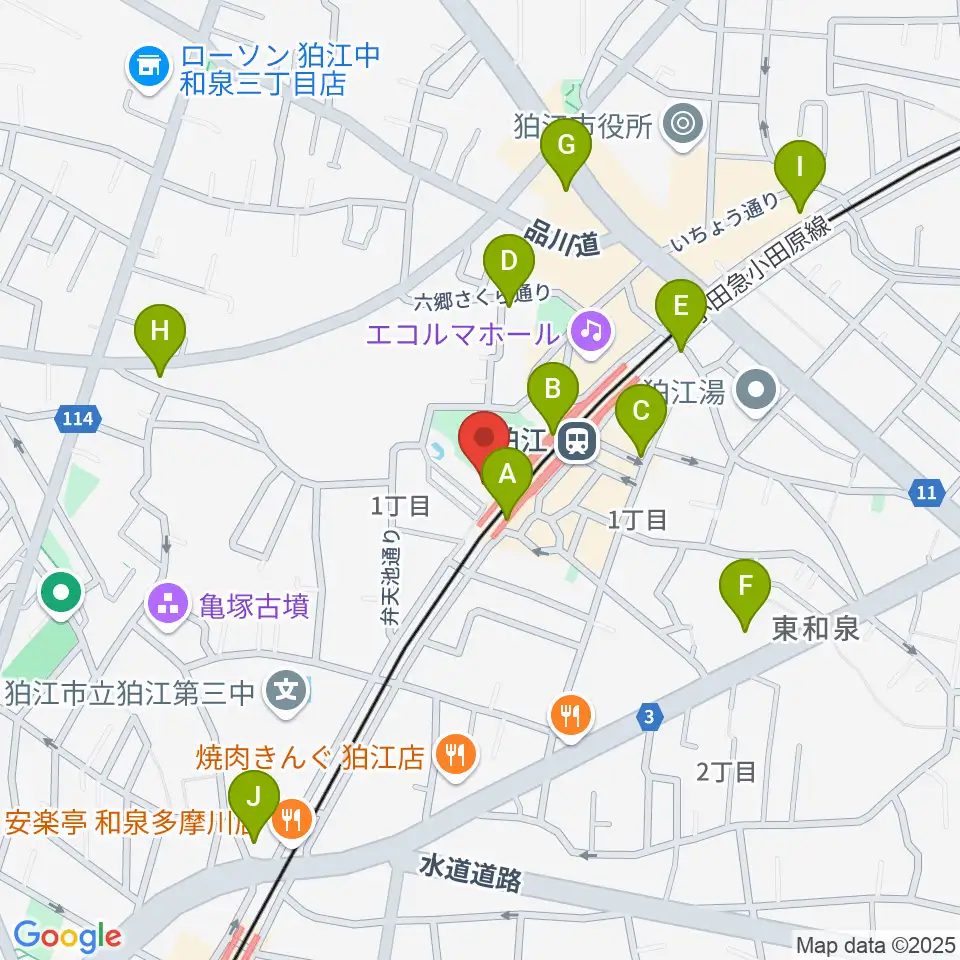 泉の森会館周辺のコンビニエンスストア一覧地図