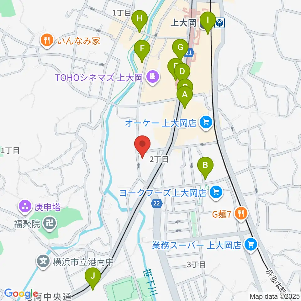 新堀ギター音楽院 上大岡教室周辺のコンビニエンスストア一覧地図