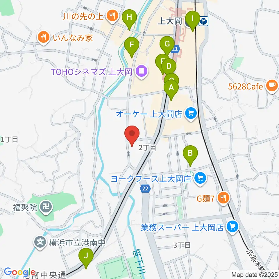 新堀ギター音楽院 上大岡教室周辺のコンビニエンスストア一覧地図