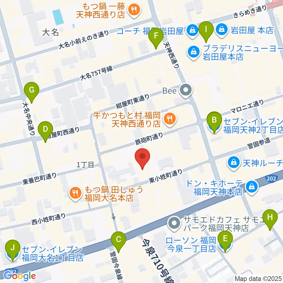 ティエンポ・ホール周辺のコンビニエンスストア一覧地図