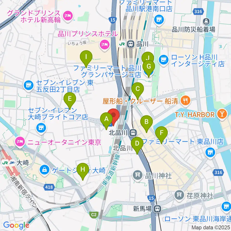 キリスト品川教会 グローリア・チャペル周辺のコンビニエンスストア一覧地図