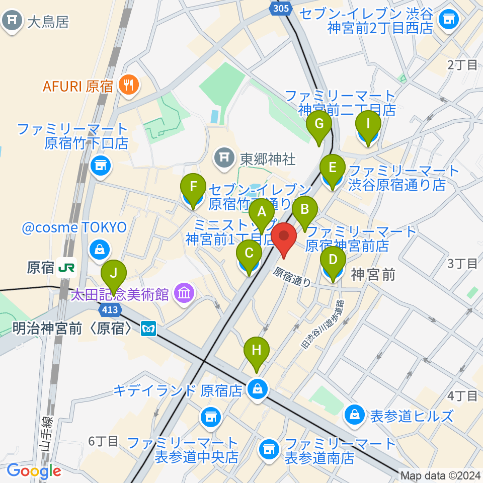 ハーモニー東京センター周辺のコンビニエンスストア一覧地図