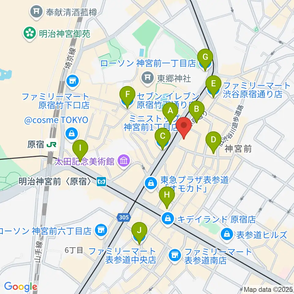 ハーモニー東京センター周辺のコンビニエンスストア一覧地図