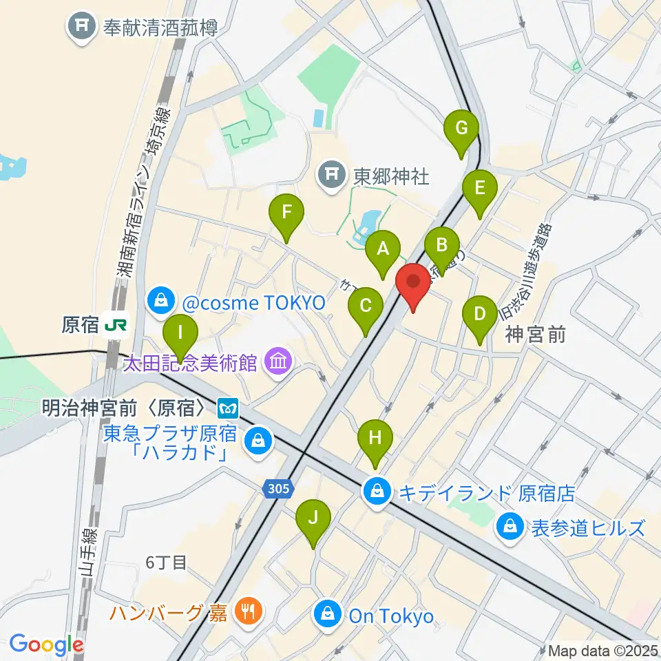ハーモニー東京センター周辺のコンビニエンスストア一覧地図
