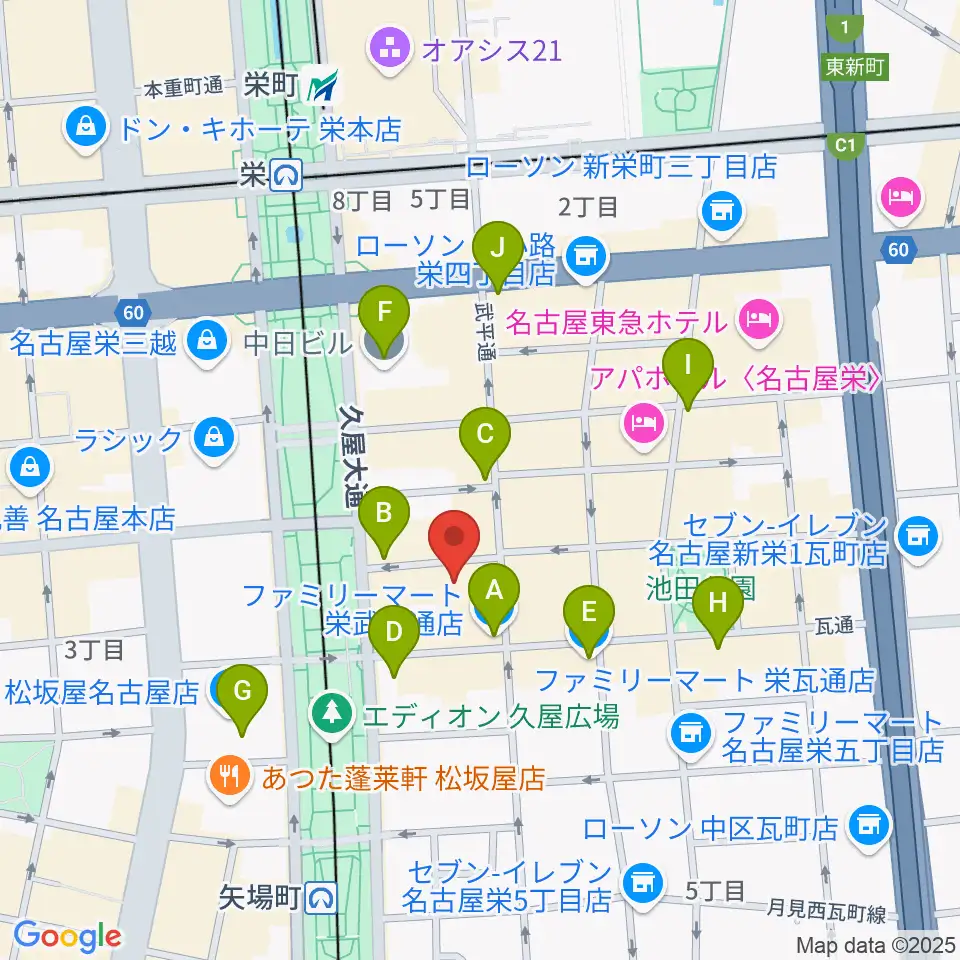 Sakae Base周辺のコンビニエンスストア一覧地図