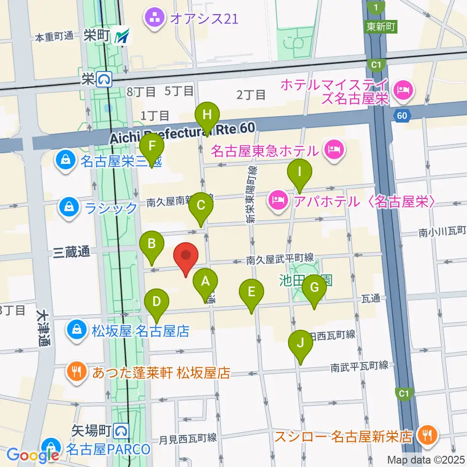 Sakae Base周辺のコンビニエンスストア一覧地図