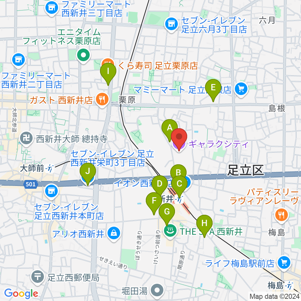 まるちたいけんドーム周辺のコンビニエンスストア一覧地図