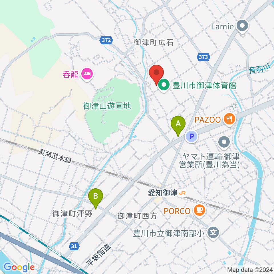 豊川市御津文化会館 ハートフルホール周辺のコンビニエンスストア一覧地図