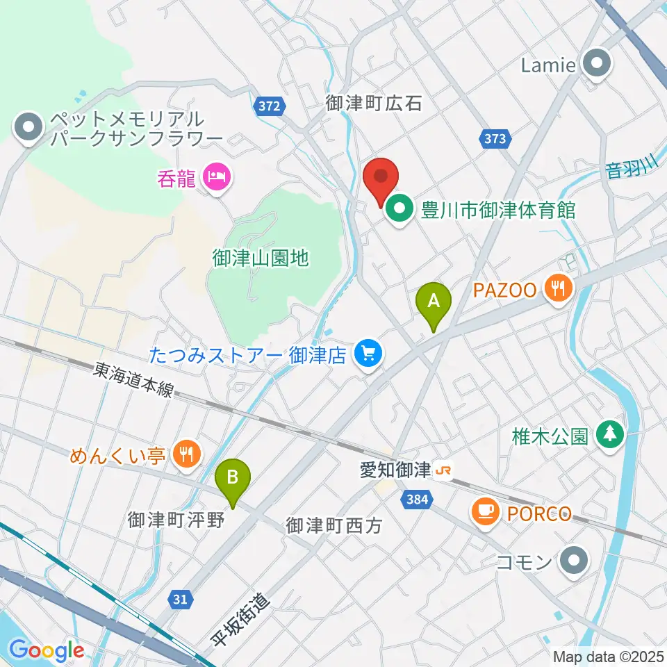 豊川市御津文化会館 ハートフルホール周辺のコンビニエンスストア一覧地図