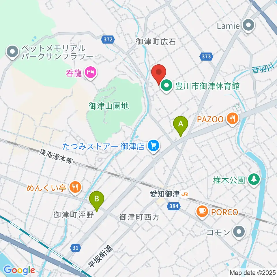豊川市御津文化会館 ハートフルホール周辺のコンビニエンスストア一覧地図
