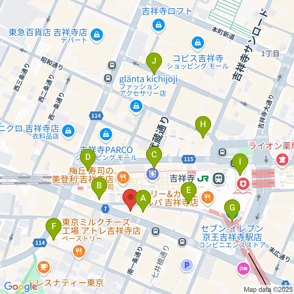 曼荼羅周辺のコンビニエンスストア一覧地図