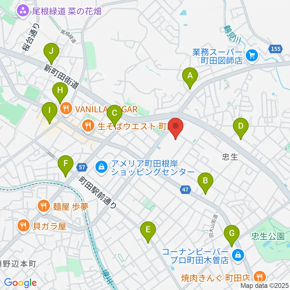 忠生市民センター周辺のコンビニエンスストア一覧地図