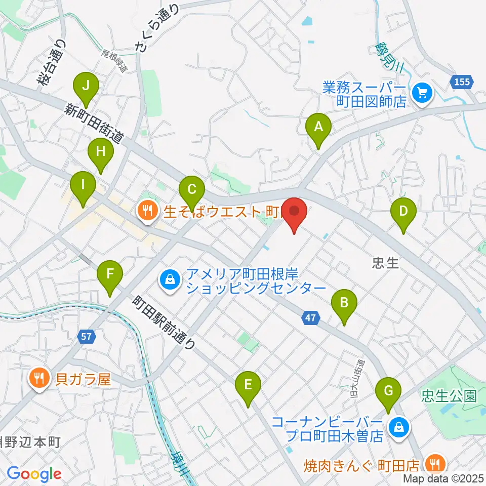 忠生市民センター周辺のコンビニエンスストア一覧地図