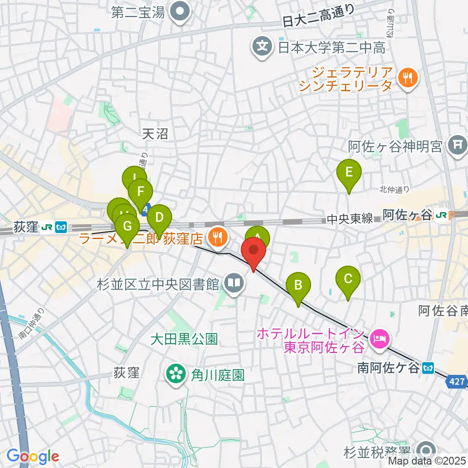 荻窪 かふぇ＆ほーる with遊周辺のコンビニエンスストア一覧地図
