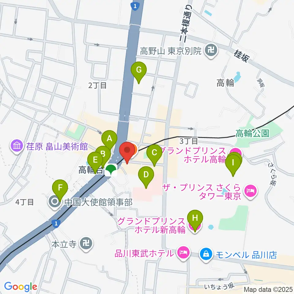 スタジオベイド高輪店周辺のコンビニエンスストア一覧地図