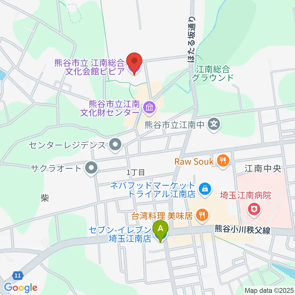 江南総合文化会館ピピア周辺のコンビニエンスストア一覧地図