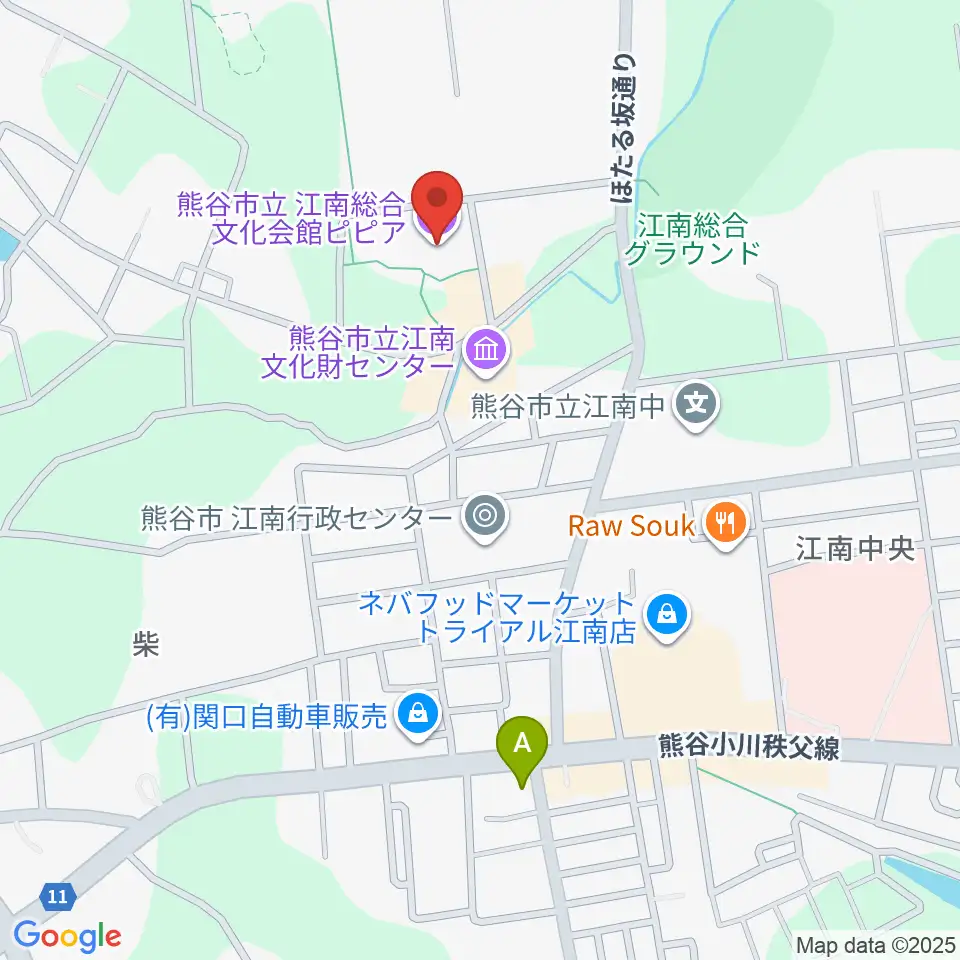 江南総合文化会館ピピア周辺のコンビニエンスストア一覧地図