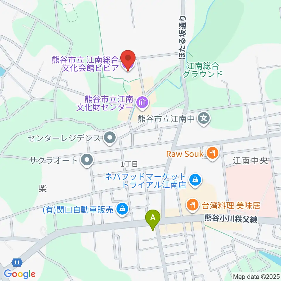 江南総合文化会館ピピア周辺のコンビニエンスストア一覧地図