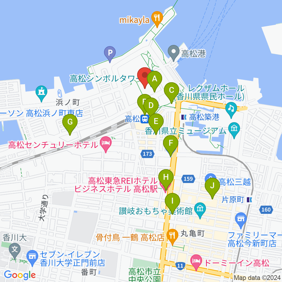 e-とぴあ・かがわ周辺のコンビニエンスストア一覧地図