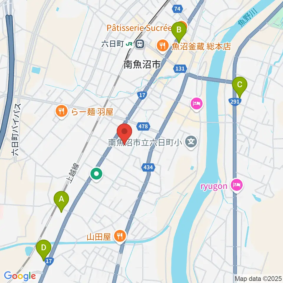 南魚沼市民会館周辺のコンビニエンスストア一覧地図