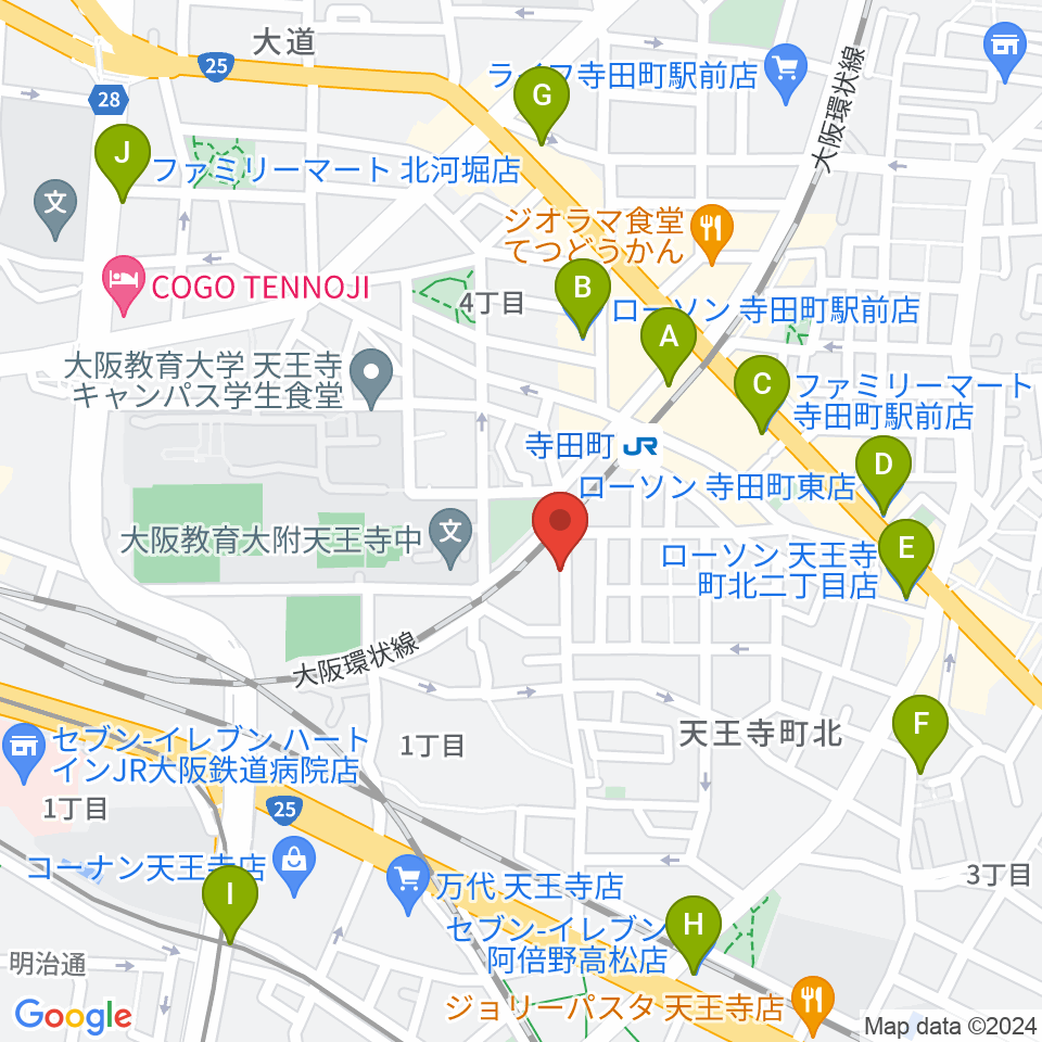 OTIS BLUE周辺のコンビニエンスストア一覧地図