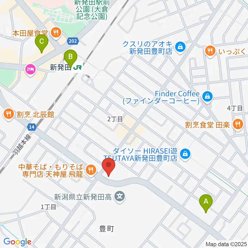 わたじん楽器 新発田周辺のコンビニエンスストア一覧地図