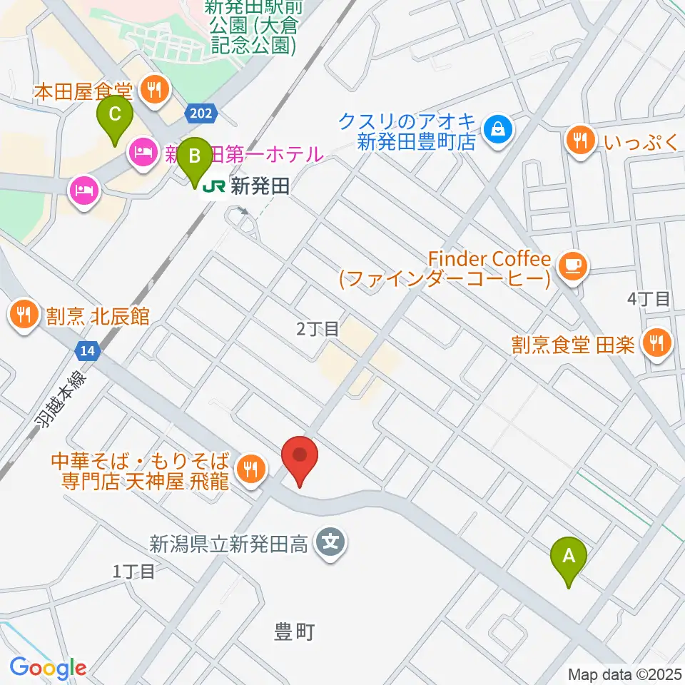 わたじん楽器 新発田周辺のコンビニエンスストア一覧地図