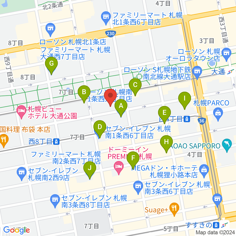 札幌ザ・ルーテルホール周辺のコンビニエンスストア一覧地図