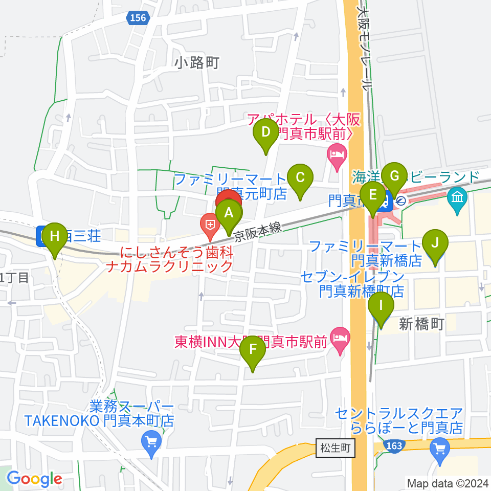 グランスタジオ周辺のコンビニエンスストア一覧地図