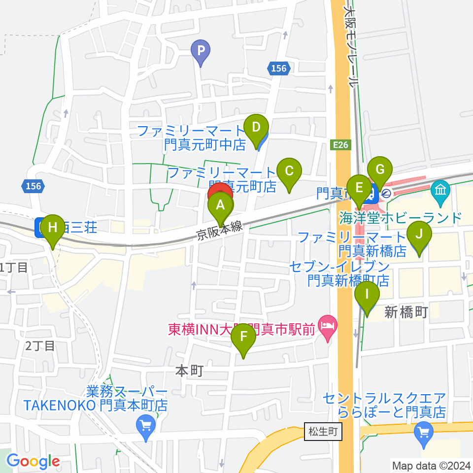 グランスタジオ周辺のコンビニエンスストア一覧地図