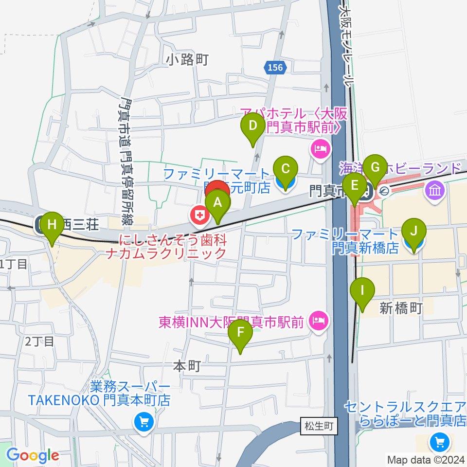 グランスタジオ周辺のコンビニエンスストア一覧地図