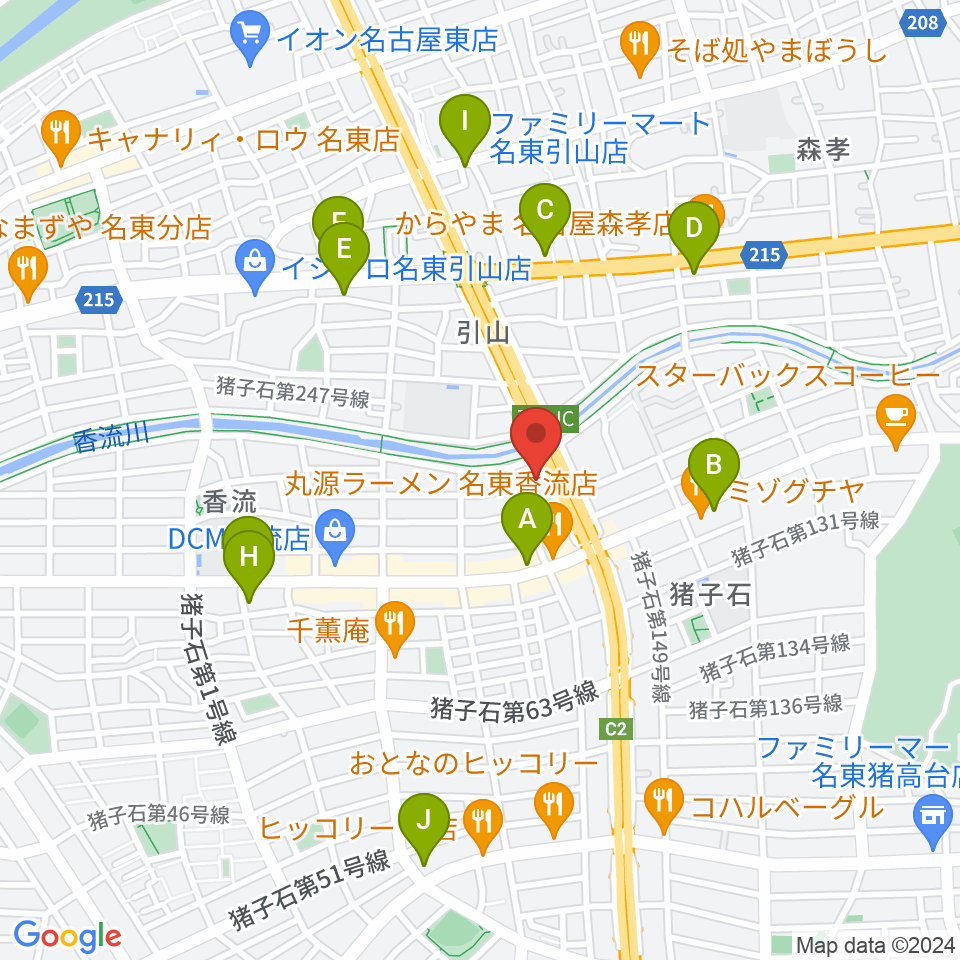 安達チェンバロ工房周辺のコンビニエンスストア一覧地図