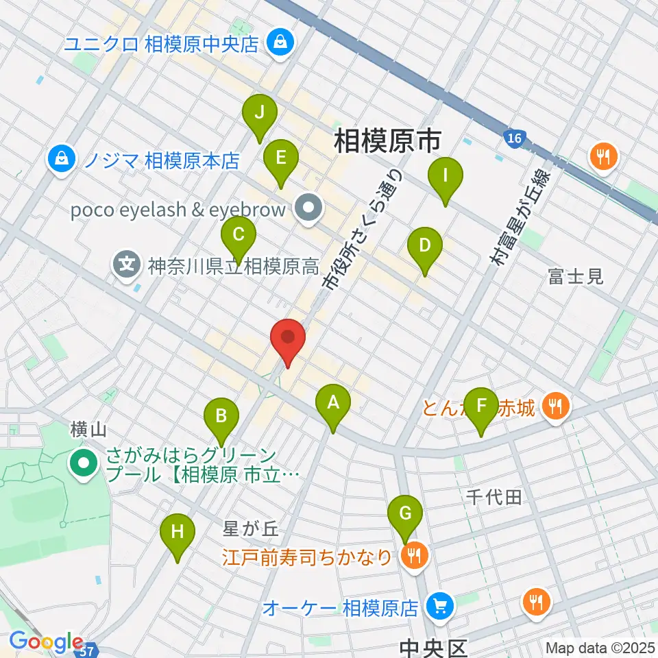 相模原メイプルホール周辺のコンビニエンスストア一覧地図