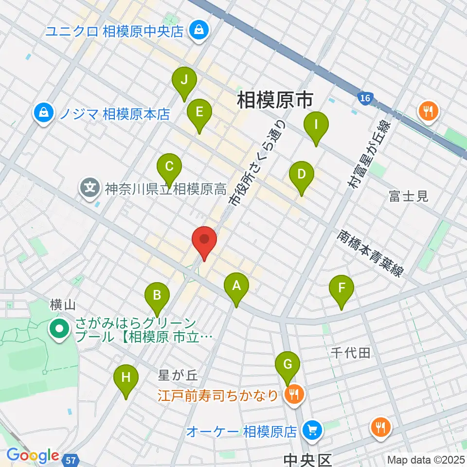 相模原メイプルホール周辺のコンビニエンスストア一覧地図