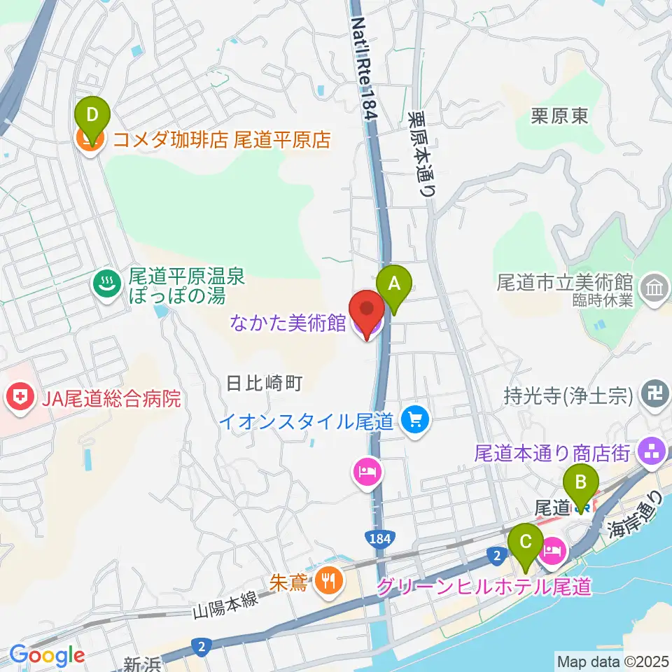 なかた美術館周辺のコンビニエンスストア一覧地図