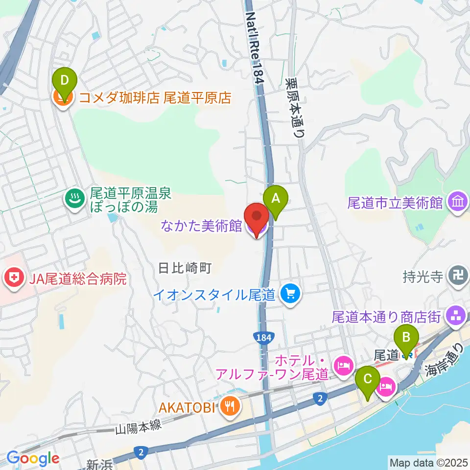 なかた美術館周辺のコンビニエンスストア一覧地図