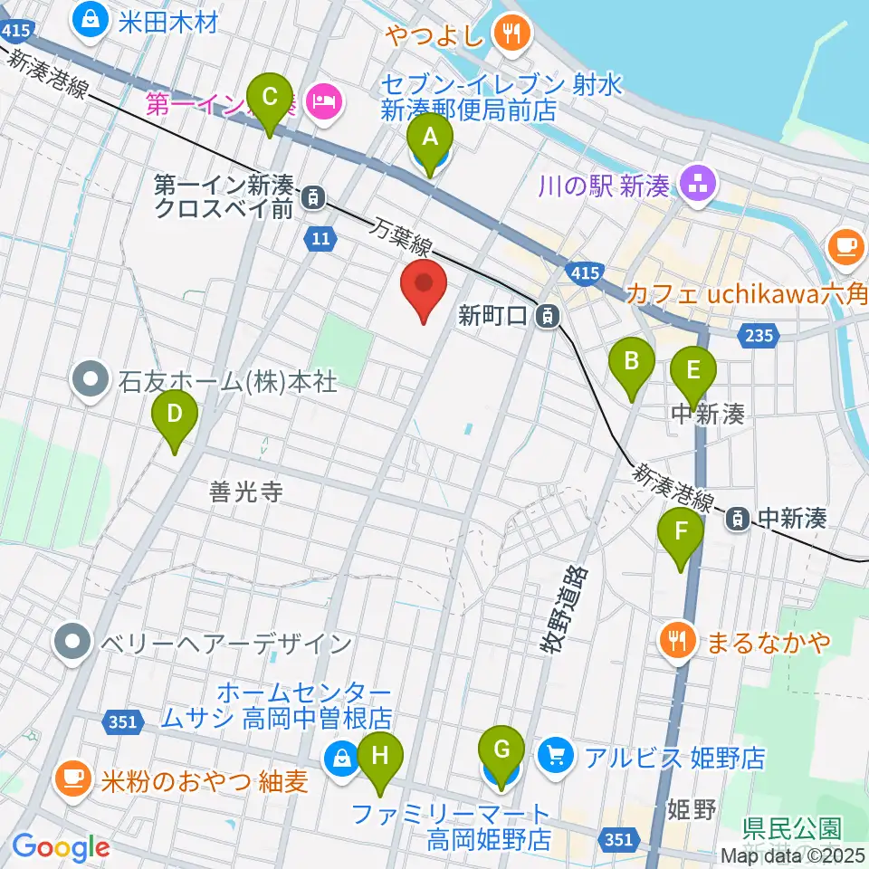 高周波文化ホール周辺のコンビニエンスストア一覧地図
