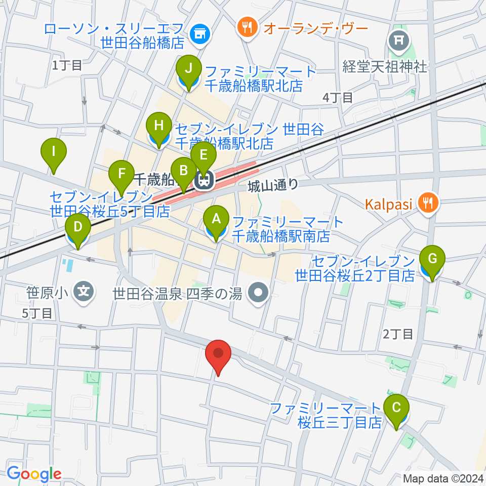 武田ゆりヴァイオリン教室周辺のコンビニエンスストア一覧地図